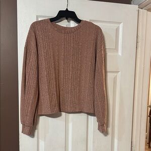 SHEIN Textured Knit Sweater in Pink